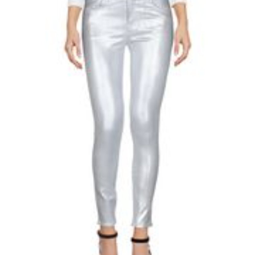 NWT Alice + Olivia silver jeans
